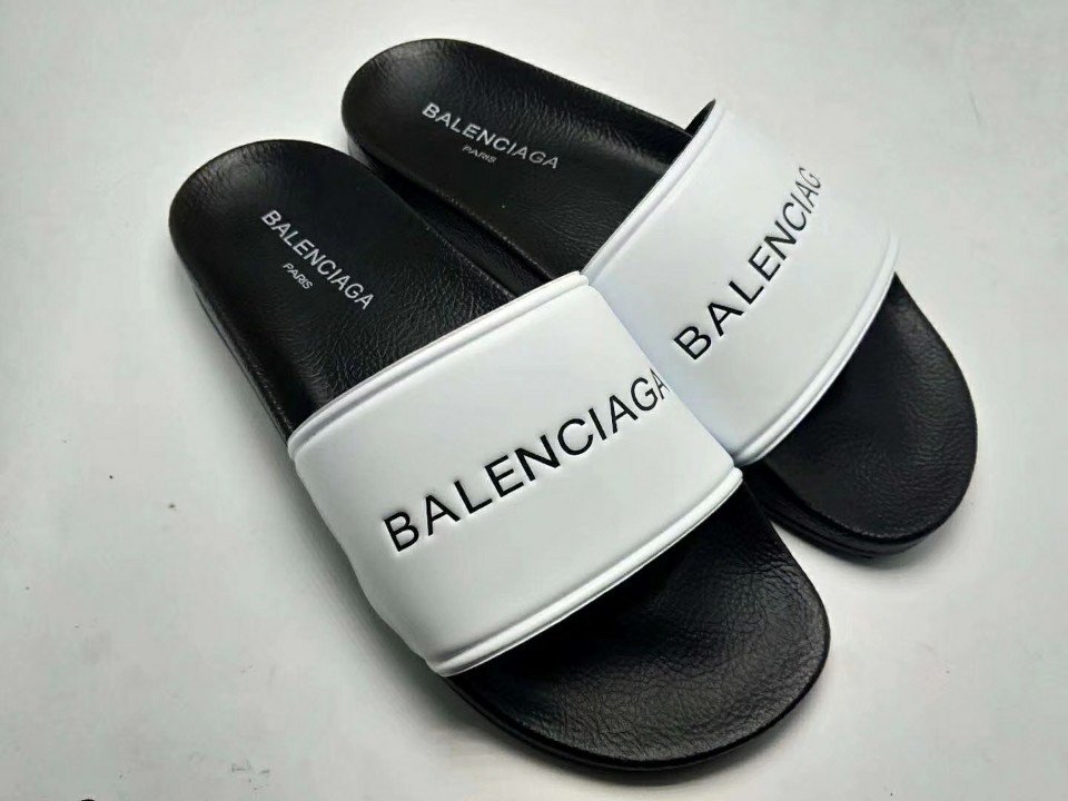 Dép Balenciaga nam màu trắng chữ đen DBL03 siêu cấp  TheK2Deluxe