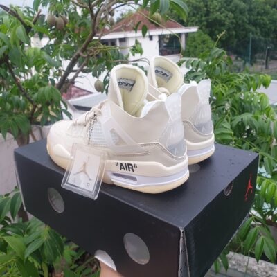 Sỉ giày Nike Air Jordan 4 X Off White "Sail" Kem replica
