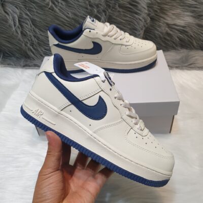 Sỉ giày nike AF1 vệt xanh navy rep 1:1 (Air Force 1 Low 07 Cream White Navy Skate)