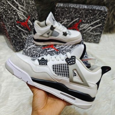 sỉ giày Nike Air Jordan 4 Retro Trắng Xám Đen replica